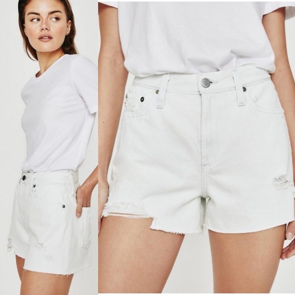 AG Alexxis High Waist Wedgie Shorts White size 26R